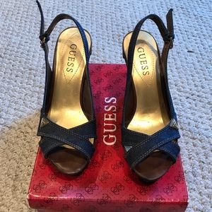 Guess Melisa denim wedge heels